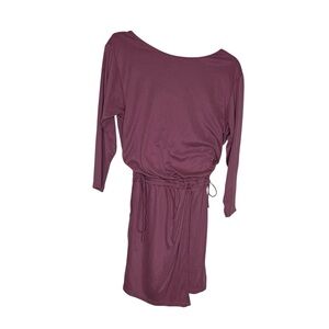 👗💜 Bailey 44 Plum Purple Draped Back Cinch Waist Mini Dress 💜👗‎